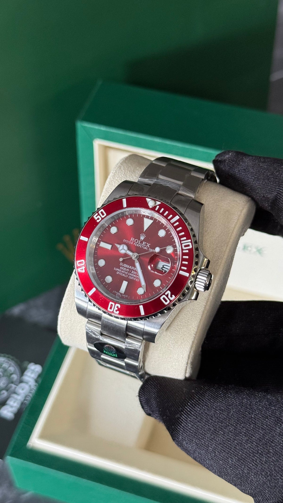 RLX SUBMARINER (ROJO/PLATA)